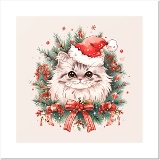 Christmas Persian Cat Posters and Art